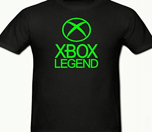 Bamboozled Accessories XBOX LEGEND FUNNY NOVELTY BOYS T SHIRT 5-15YRS,WITH 2 FREE CONSOLE STICKERS,XBOX 360,GAMER (12-13 YEARS (152CM) CHEST, BLACK amp; FLUORESCENT GREEN)