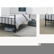Double Bedstead, Black, With Airsprung