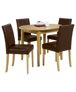 Oval Extendable Dining Table 4 Chairs -