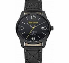 Barbour Mens Alanby Black Leather Strap Watch