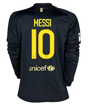 Barcelona Nike 2011-12 Barcelona Nike L/S Away Shirt (Messi 10)