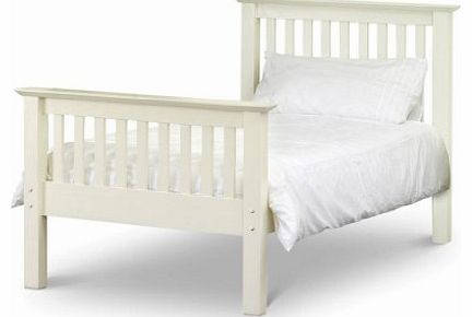 Barcelona Stone White, High Foot End, 3ft Single, Contemporary Solid Quality White Pine Wood Bed Frame