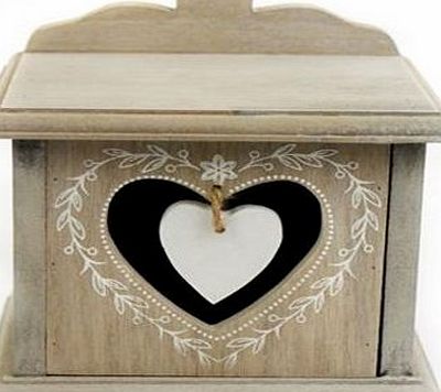 BARGAINS-GALORE BEDROOM SINGLE DRAWER CHEST CABINET STORAGE WOODEN UNIT BOX JEWELLERY HEART CHIC