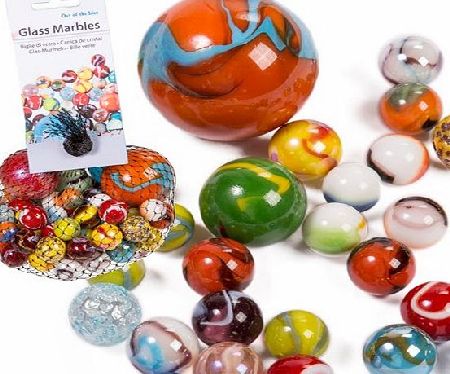 BARGAINS-GALORE MARBLES TRADITIONAL COLOURED GLASS TOY CLASSIC RETRO GIFT 500G PARTY LOOT NEW