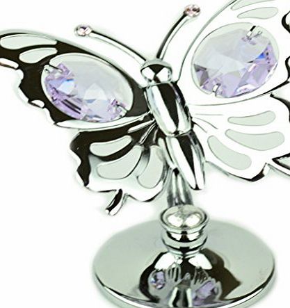 BARGAINS-GALORE NEW MINI BUTTERFLY CRYSTAL GIFT SET COLLECTABLE ORNAMENT CRYSTOCRAFT WITH SWAROVSKI ELEMENTS