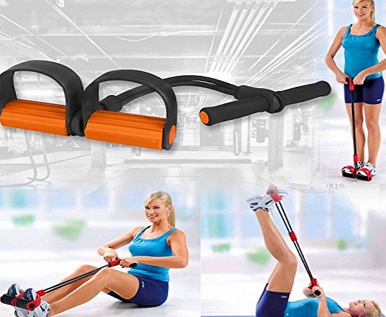 BARGAINS-GALORE RESISTANCE BANDS EXPANDER TRAINER GYM STRENGTH WORKOUT FITNESS PILATES EXERCISE