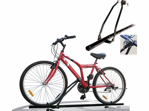 BARGAINS-GALORE UNIVERSAL CAR ROOF BICYCLE BIKE CARRIER UPRIGHT MOUNTED LOCKING CYCLE RACK STORE