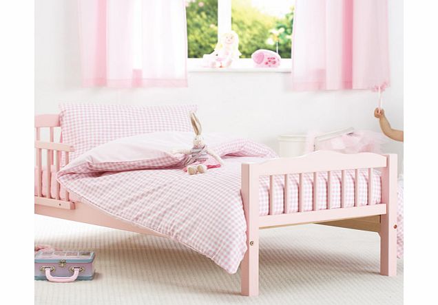 Pink Gingham Junior Bed Duvet and Pillowcase Set by Baroo