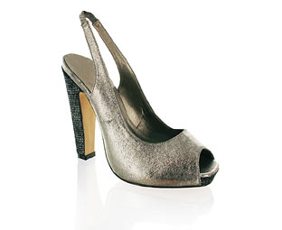 Barratts Amazing Metallic Peep Toe Platform Shoe