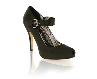 Barratts Classy Satin Peep Toe Platform with Strap