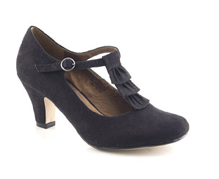 Barratts Court Shoe With Frill Trim - Junior