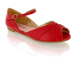 Barratts Fab Peep Toe Casual Shoe With Ruche Detail