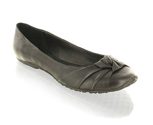 Barratts Fabulous Leather Ballerina With Knot Deatil