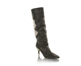 Fabulous Leather Slouch Boot With Brogue Detail