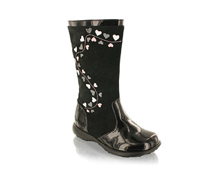 Fun Patent Boot With Embroidery Detail