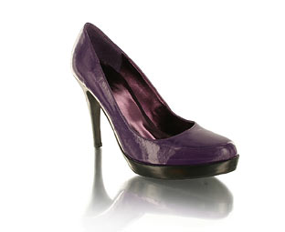 Barratts Funky Patent Court Shoe With Platform Heel