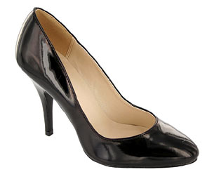 Funky Patent Effect Almond Toe Court Shoe- Sizes 1-2