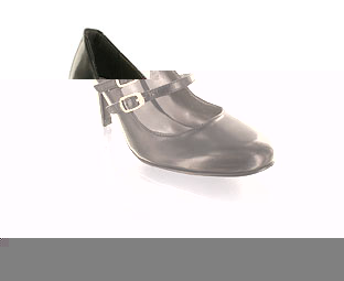 Barratts Gorgeous Leather Court Shoe Wuth Double Buckle Detail