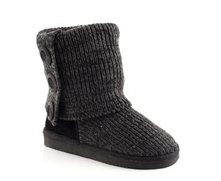 Knitted Boot With Button Detail - Junior