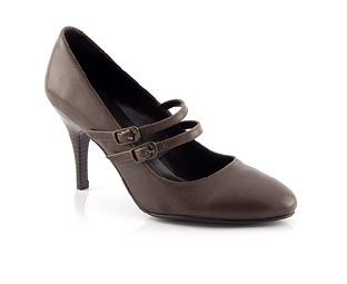 Barratts Leather Double Strap Court Shoe