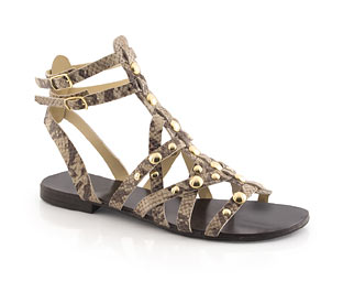 Barratts Leather Snake Effect Gladiator Sandal