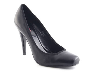 Barratts Leather Square Toe Court Shoe - Size 10