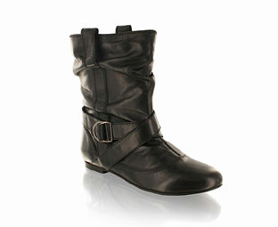 Barratts Slouchy Leather Casual Buckle Boot