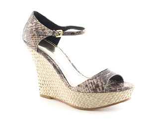 Barratts Snake Skin Two Part Wedge Sandal