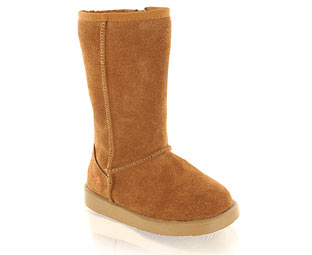 Snug Suede Mid High Boot With Fur Lining