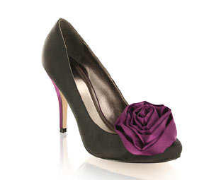 Barratts Stunning Court Shoe With Corsage Trim