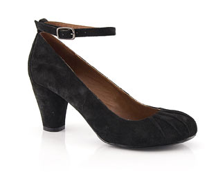 Suede Court With Ankle Strap - Sizes 1-2