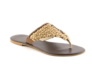 Toe Post Sandal With Sequin Trim