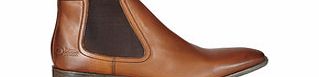 Brown leather slip-on Chelsea boots