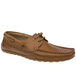 Male Salient Boat Leather Upper in Tan, White and Red