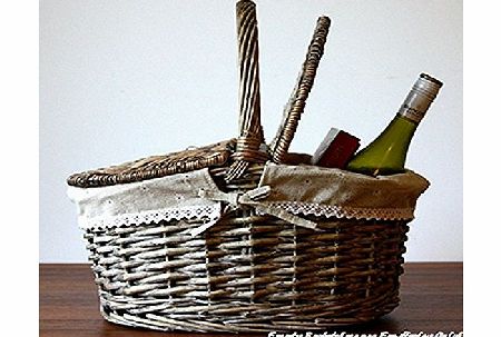 Basic House Traditional Two lids Picnic Baskets Shopping Hampers