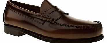Bass mens bass tan larson penny loafer shoes