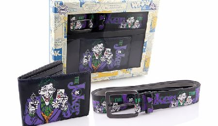 Joker Printed PU Belt And Wallet Gift Set