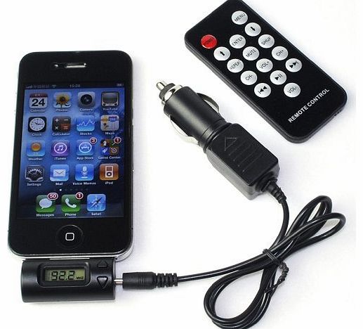 FM Transmitter+Car Adapter Charger +REMOTE CONTROLLER For iPod Audio Cable