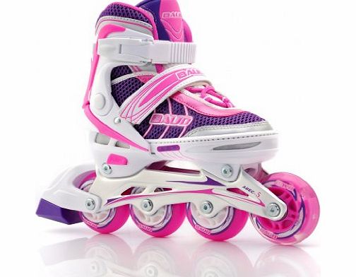Pink Leisure inline roller skates for children/ Skating beginners/boys and girls UK Size 13-2.5
