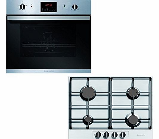 Built-In Stainless Steel Fan Oven and Gas Hob Pack 60cm - BHG620SS BO625SS Set