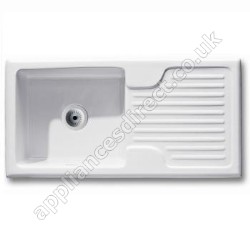 Baumatic Sea-Ice Ceramic Single Bowl Sink with Drainer **SAVE andpound;84**