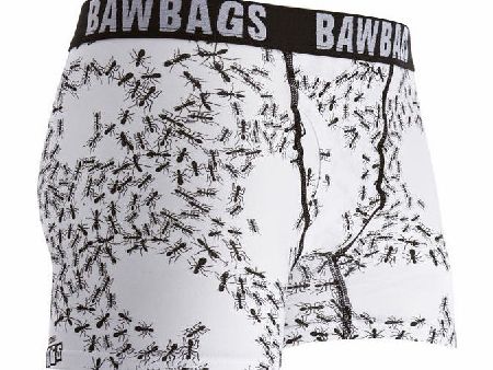 Bawbags Mens Bawbags Ants Boxers - White