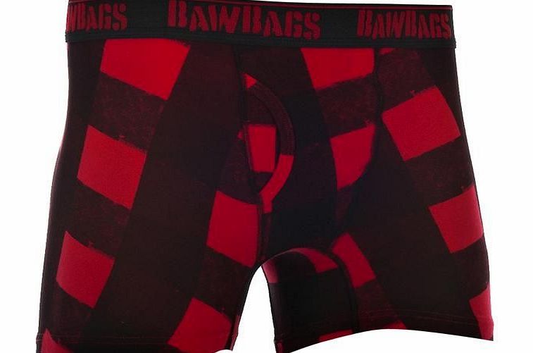 Bawbags Mens Bawbags Fitted Boxers - Red Buffalo Plaid