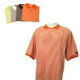 Bay Hill by Arnold Palmer Confidence Mens Stripe Polo Golf Shirt - Orange/White , XL