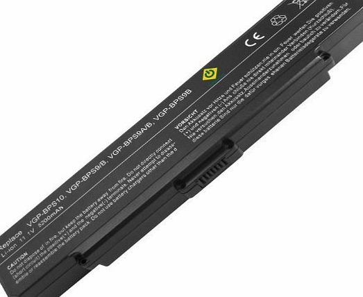 Bay Valley Parts 6-Cell 11.1V 5200mAh New Replacement Laptop Battery for SONY:VGP-BPS10,VGP-BPS9/B