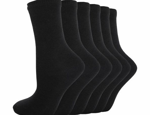 BAY6 (B20) Boys, Girls, Kids, Unisex, Plain School Socks in Black / Navy / Grey / White, Sizes 6-8.5, 9-12, 12.5-3.5, 4-6.5 (12.5-3.5, BLACK)