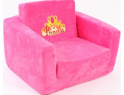 Childrens chair - fold out to bed - sofa Hot Pink Princess