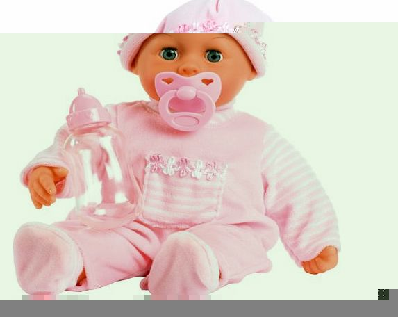 Bayer Design 15inch First Words Baby Doll in Lovely Outfit (Pink)