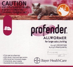 Bayer UK Profender Spot-On - Large Cat - 2 pipettes