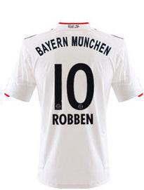 Bayern Munich Adidas 2010-11 Bayern Munich Away Shirt (Robben 10)